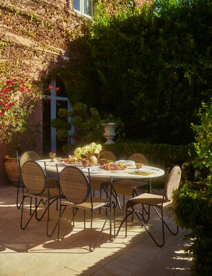 Ziggy dining chair and Peggy oval dining table