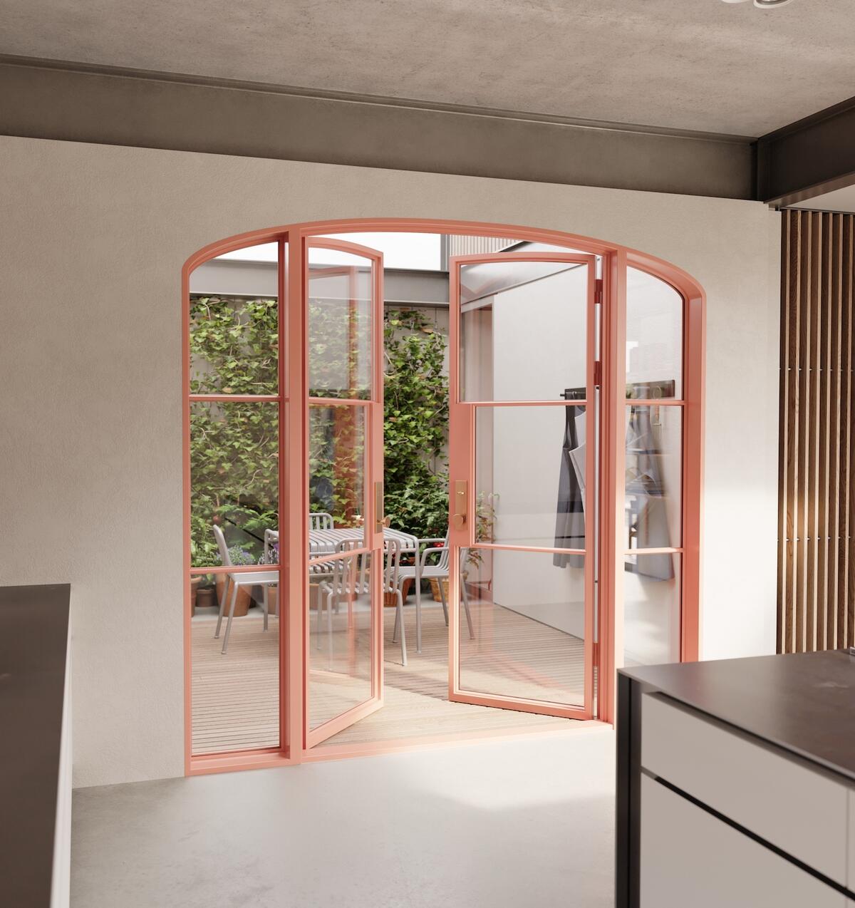 The Air 5 Single Full Arch iron door in Sunset Pink The Air 5 Single Full Arch iron door in Sunset Pink