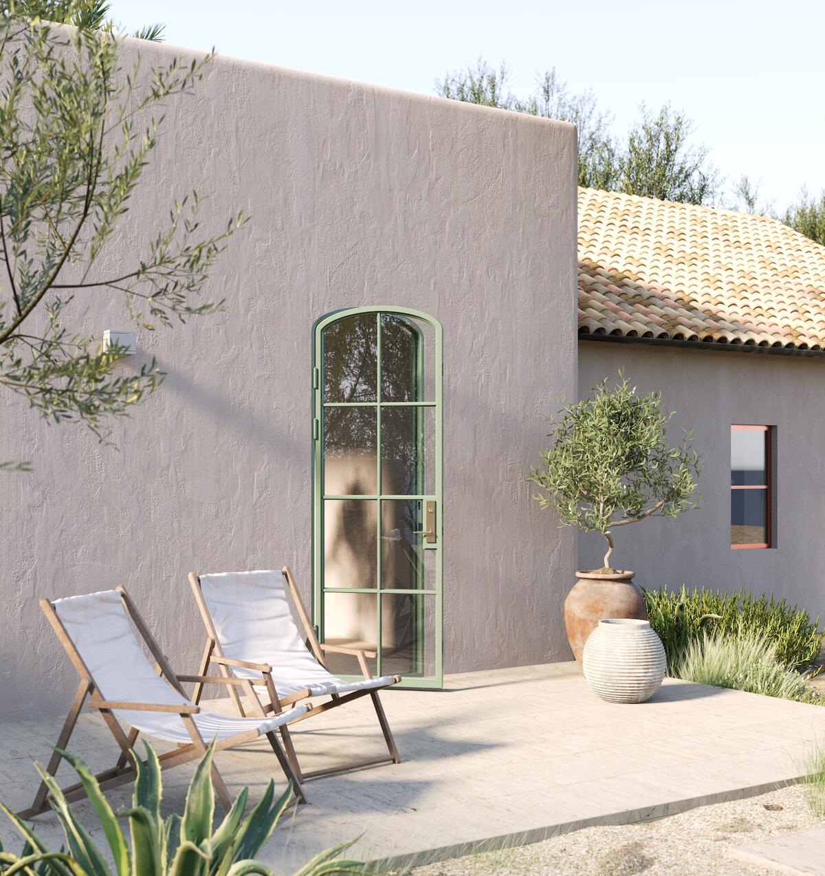 Pinkys Iron Doors Air 4 Double Full Arch iron door in Angeles Green Pinkys Iron Doors Air 4 Double Full Arch iron door in Angeles Green