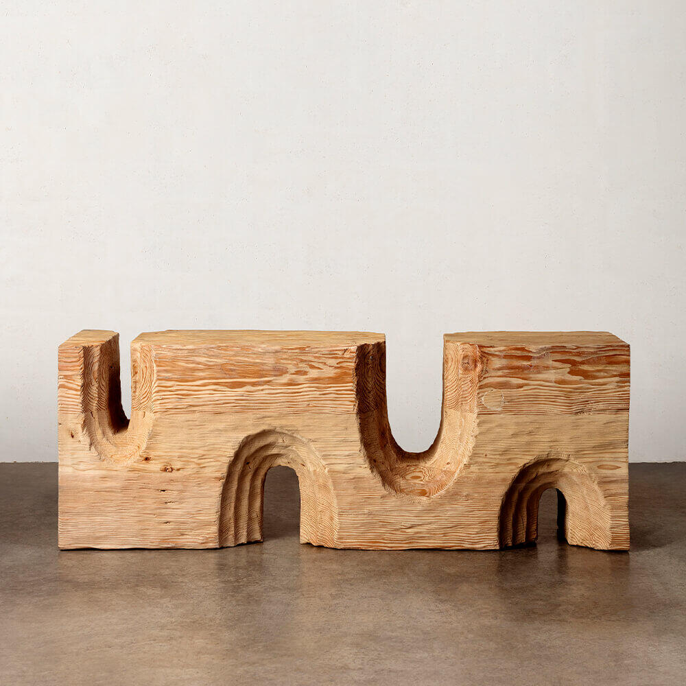 The Echo bench in Natural by Kelly Wearstler The Echo bench in Natural by Kelly Wearstler